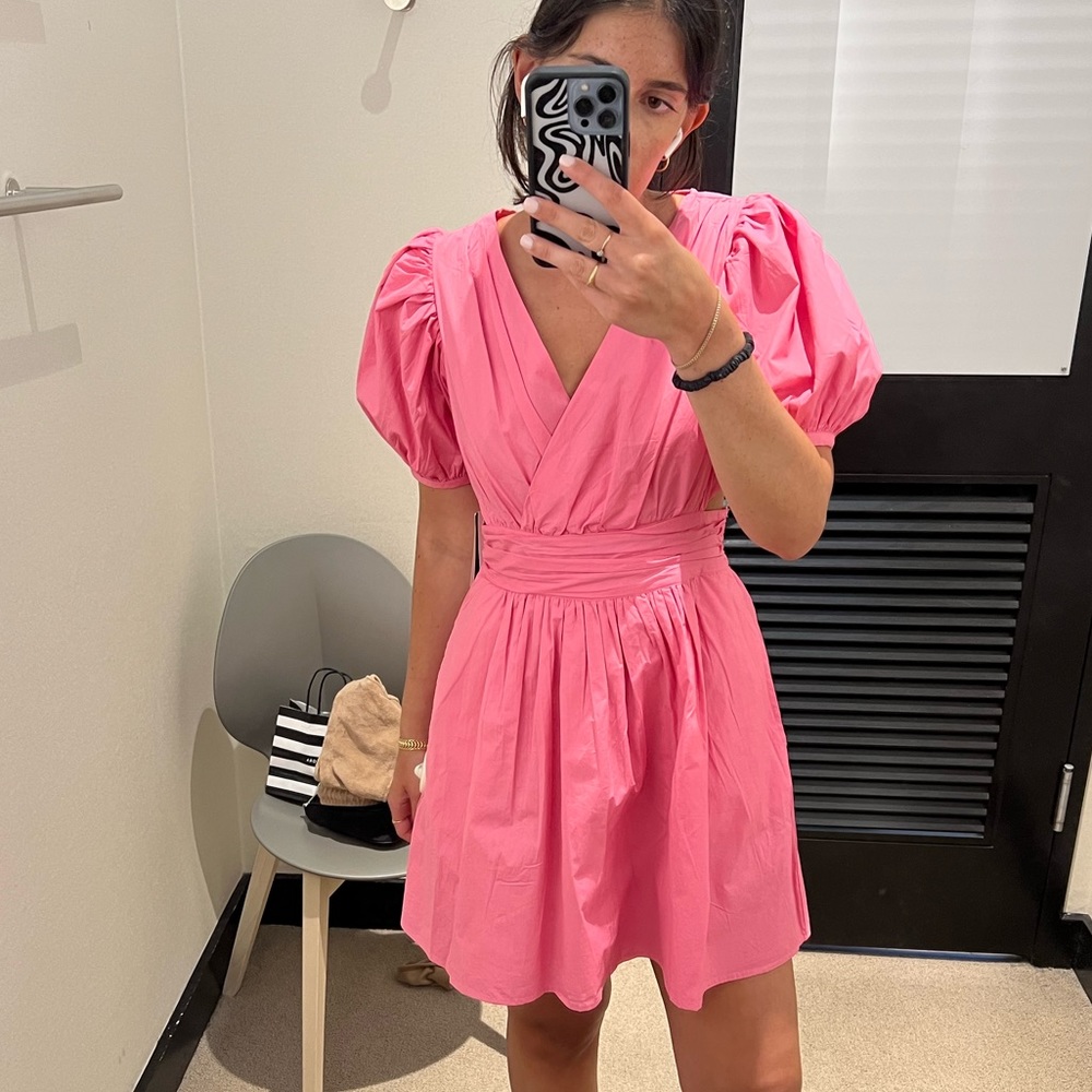 Pink French connection dress with cutouts